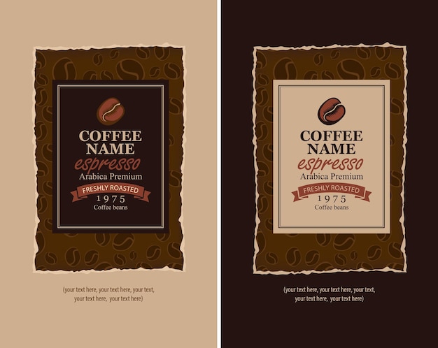 Vector design labels for coffee