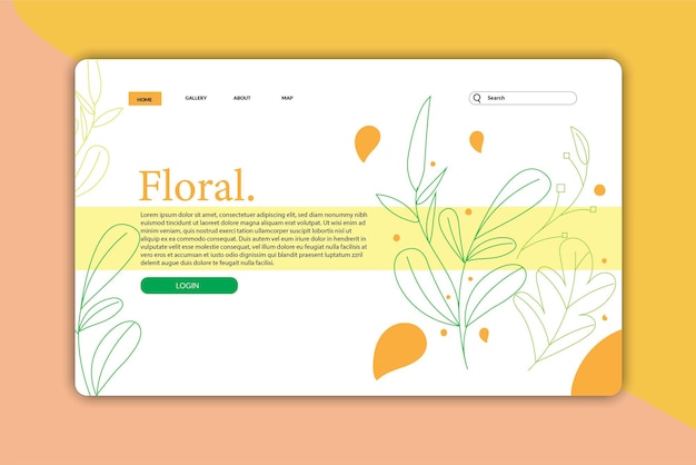 Vector design landing page or web page design nature flowers templates for beauty spa wellness