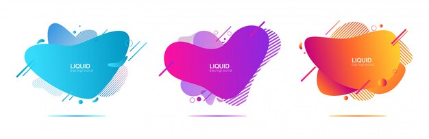 Vector design of liquid color abstract geometric shapes.