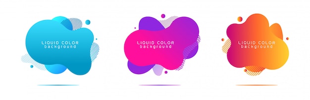 Vector design of liquid color abstract geometric shapes.