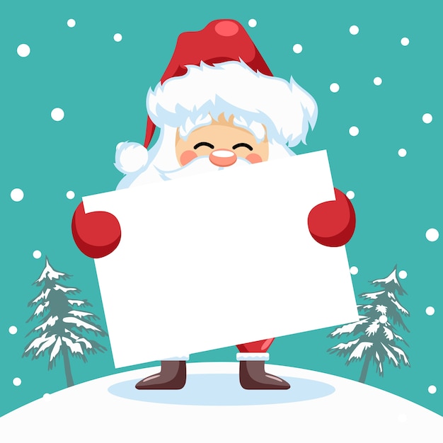 크리스마스 카드 포스터와 작은 산타 클로스의 디자인