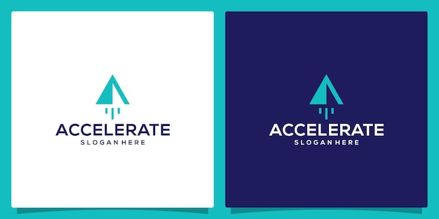 Дизайн логотипа Символ запуска логотипа Accelerate boost Премиум векторы