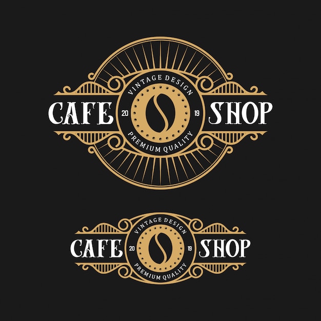빈티지 스타일의 커피 디자인 로고