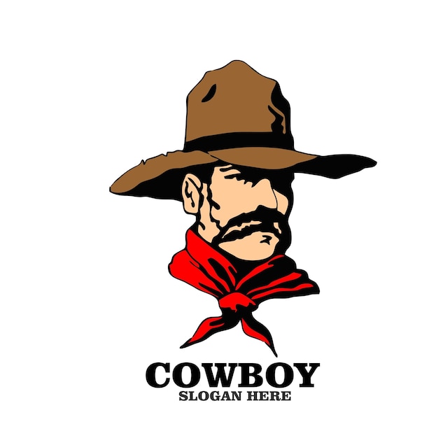 Design logo icon mascot character cowboy