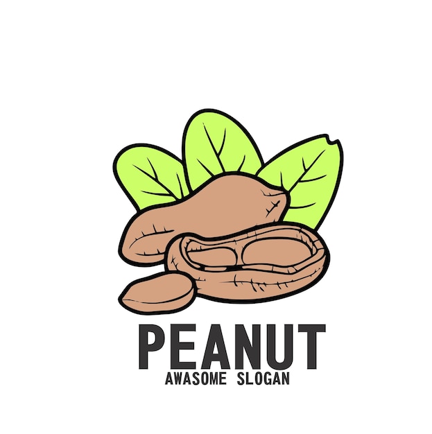 Vector design logo icon mascot character peanut