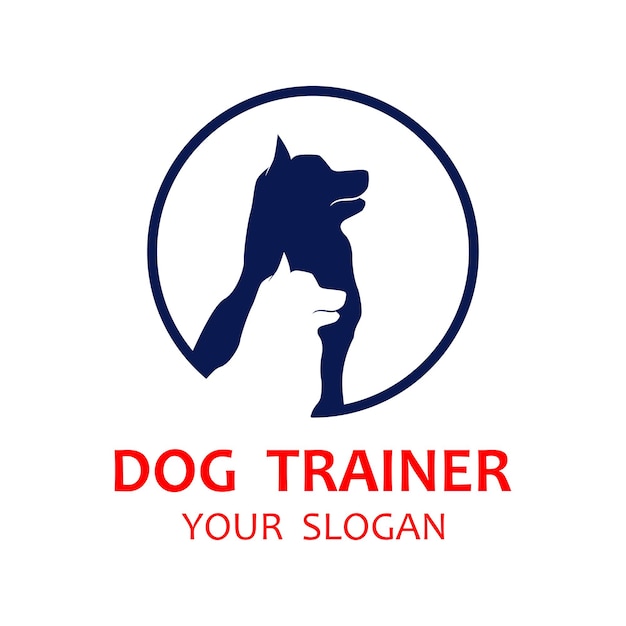 Vector design logo ideas training dogs vector template