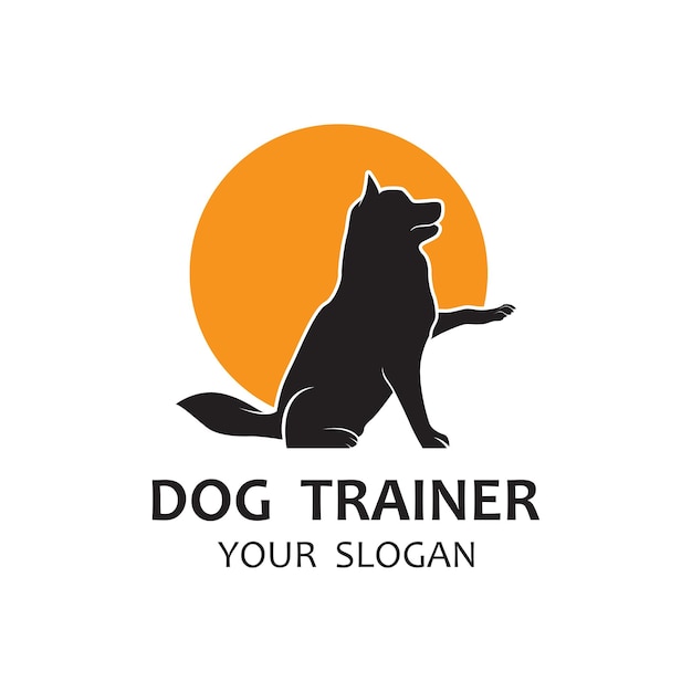 Vector design logo ideas training dogs vector template