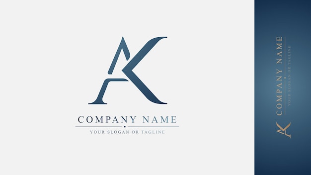 Design logo stile premium ak iniziale