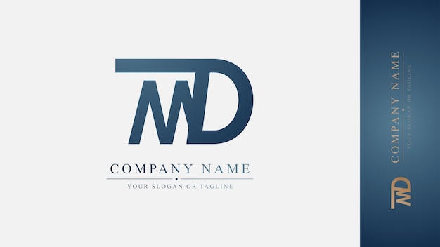 Дизайн логотипа Initial MD премиум стиль
