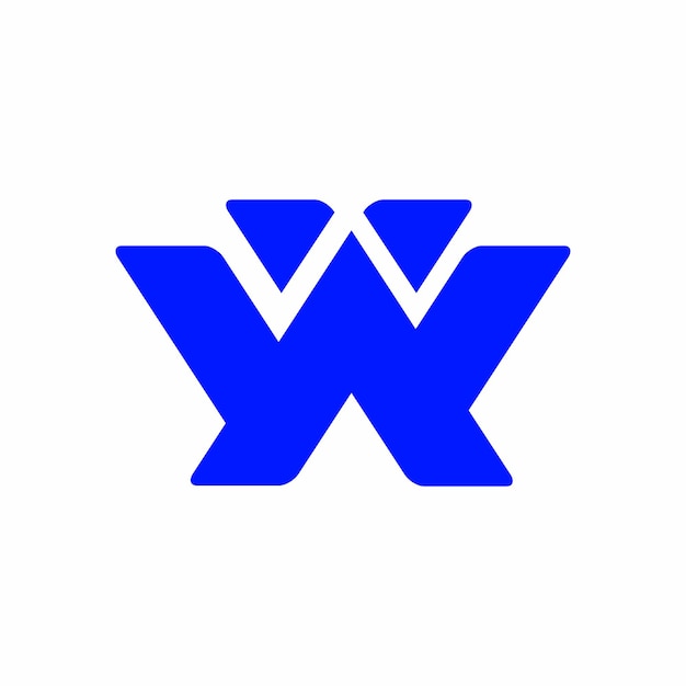Vettore design logo lettera w e umano semplice