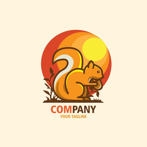 Design logo squirrel vector illustration