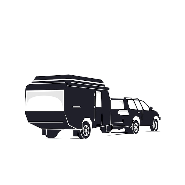 Vector design logo trailer and car