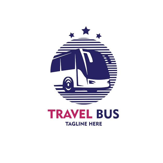 Дизайн векторной иллюстрации логотипа туристического автобуса