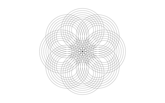 神聖な幾何学模様のデザイン曼荼羅 丸い幾何学的な唐草模様 東洋の飾り 抽象的な花