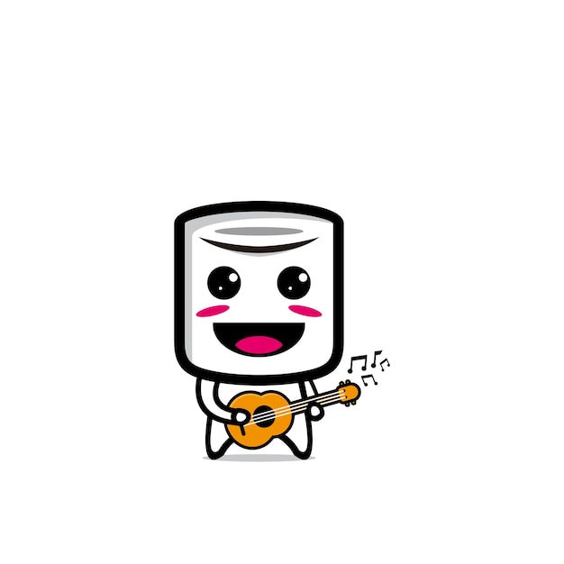 Design mascot cute marshmallow character graphic design