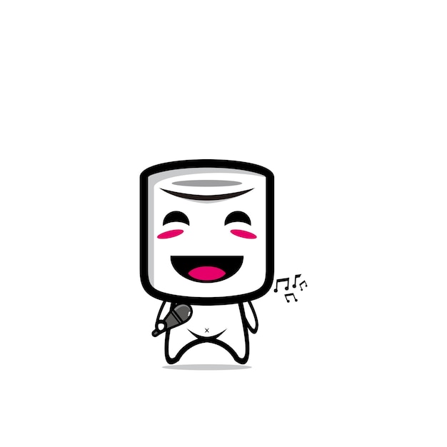 Mascotte di design simpatico personaggio marshmallow graphic design