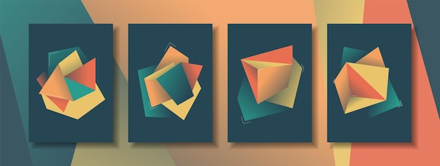 디자인 미니멀 커버 배경 및 기하학적 모양 포스터 현대적인 색상