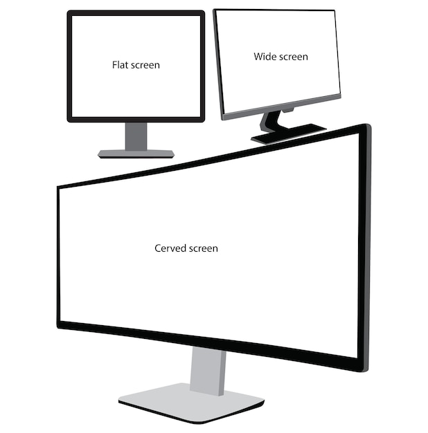 Vector design monitor computer white isolated