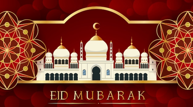 Design per il festival musulmano eid mubarak card