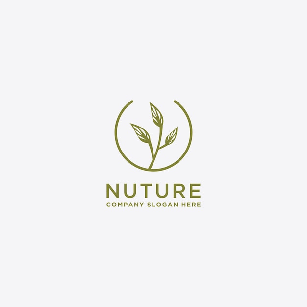 Design nature linear logo icon template