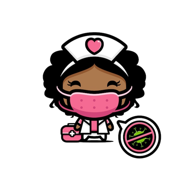 Design of a nurse wearing a mask