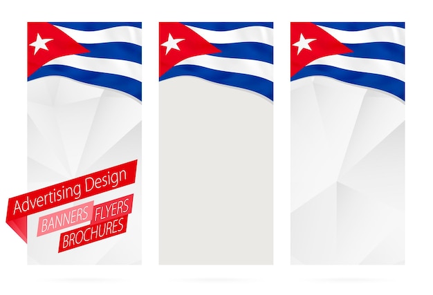 Вектор Дизайн баннеров, листовок, брошюр с флагом кубы