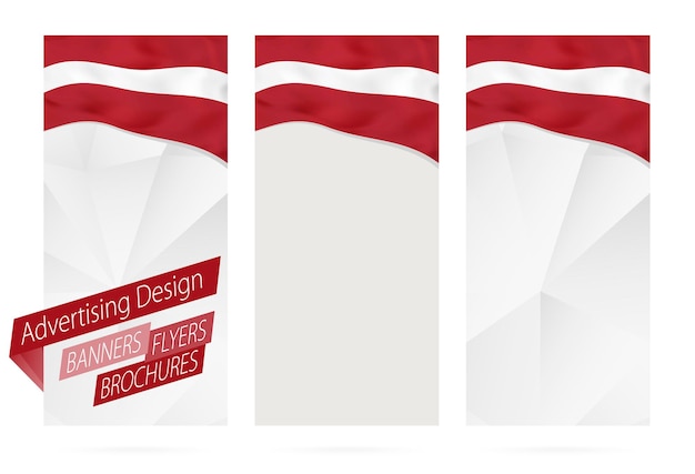 ラトビアの旗とバナー チラシ パンフレットのデザイン