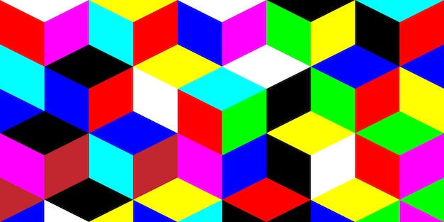 ベクトル 視点で色付きの立方体のデザイン