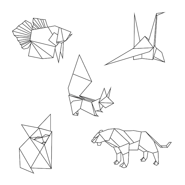 Vector design origami outline