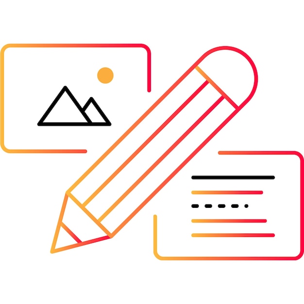 Design outline icon vector pencil and editor app