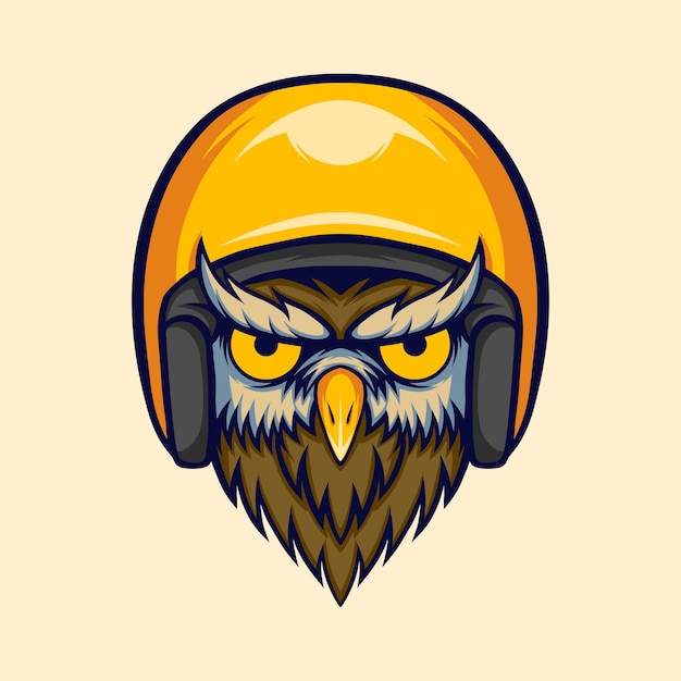 design Owl helmet vector set