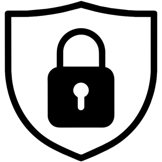 design a padlock with a firewall icon signifying protection against cyber threats icon