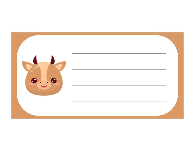 Vector design of the pages of the weekly and daily children's planner cute cow checklist layout for diary notepad