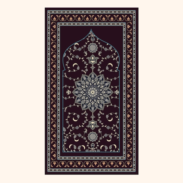 Дизайн рисунка молитвенного коврика для текстиля