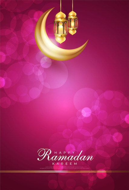 Vettore design poster biglietto di auguri ramadan kareem illustrazione con decorazione elemento