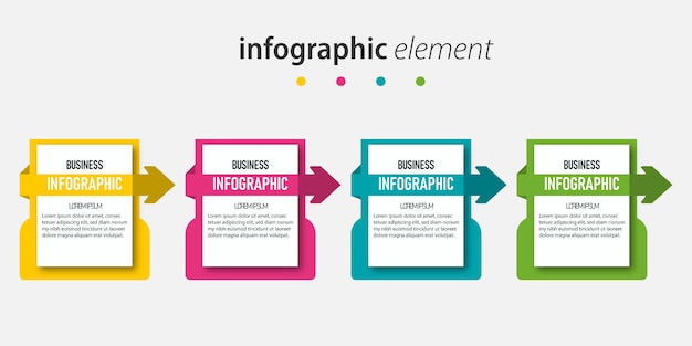 Modello di presentazione del design con 4 passaggi