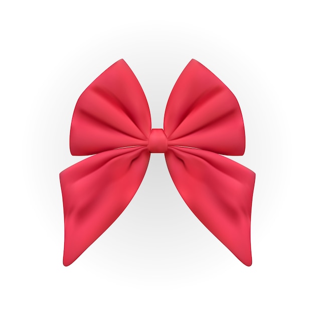 Design Product Red Ribbon and Bow. 3D Realistic