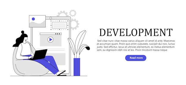 Progettazione e programmazione della pubblicità sulla landing page un designer che lavora su un cellulare