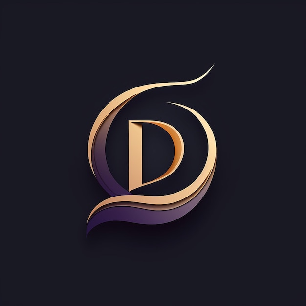 The design of a pure letter D logo vector concise