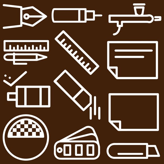 Design Related Tool Logo or Icon Set Vector
