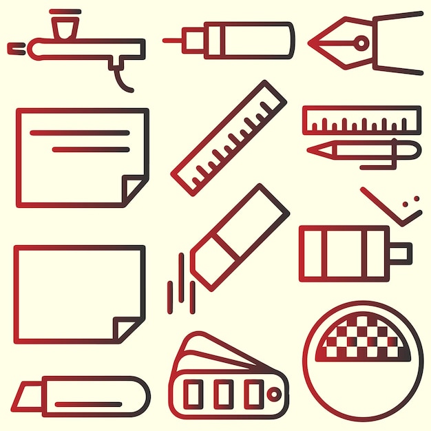 Design Related Tool Logo or Icon Set Vector
