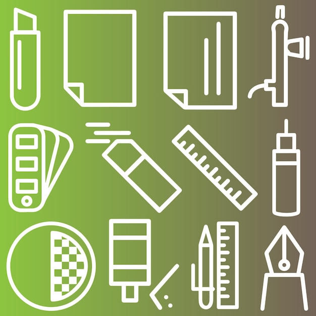 Design Related Tool Logo or Icon Set Vector