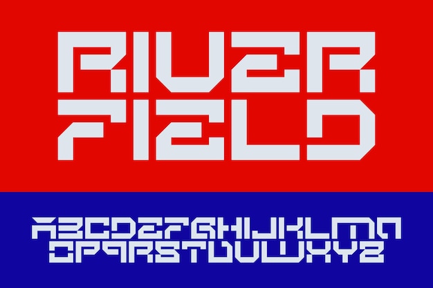 Vettore river field design typeface alfabeto tipografia font lettera testo