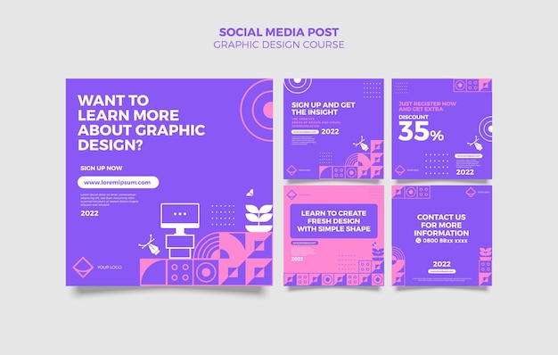 design set with simple color and shape