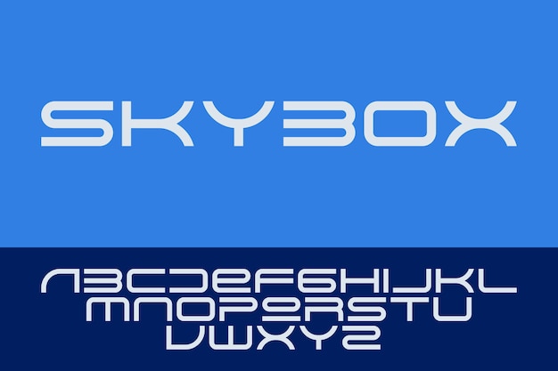 Vettore sky box typeface design alfabeto tipografia font lettera testo