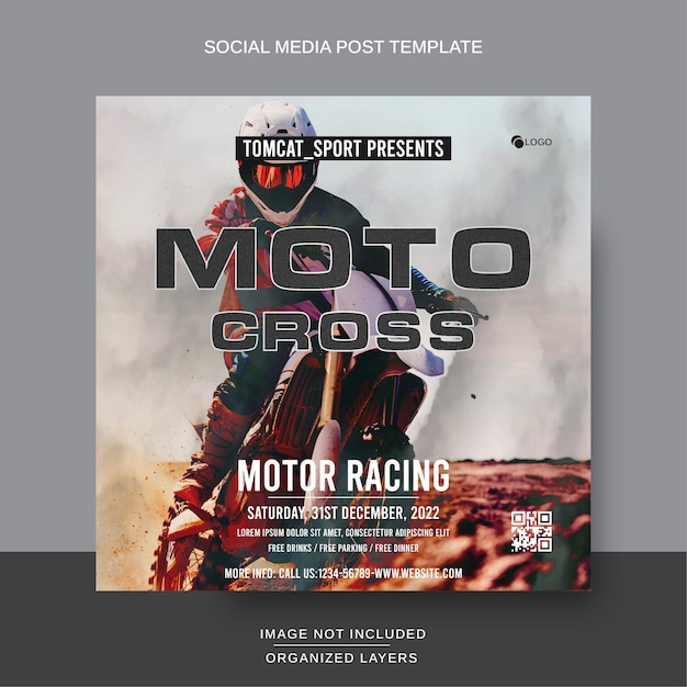 Vector design social media post motocross