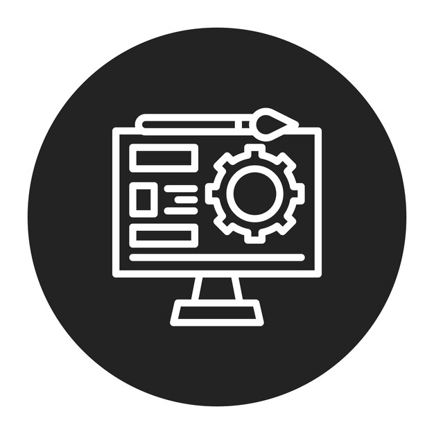 Дизайн программного обеспечения икон векторного изображения может быть использован для инженера в механике