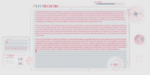 Vector design of a software interface for text decoding