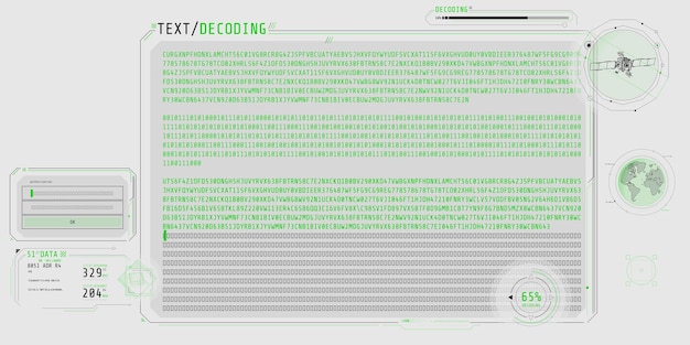 Vector design of a software interface for text decoding