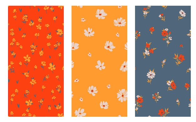 Design of spring print with flowers for textile and dresses